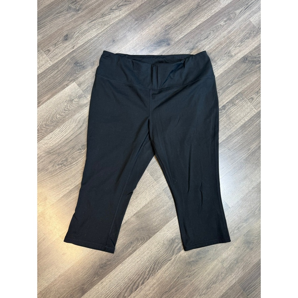 DSG Womens Black Capri Leggings High Waisted Performance Yoga Crop Pants XL